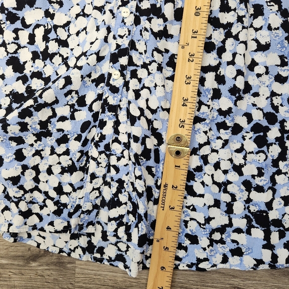 Talbots Dress Womens Size 6P Textured Dot Tie Waist Midi Short Sleeve Shirtdress - Picture 12 of 14